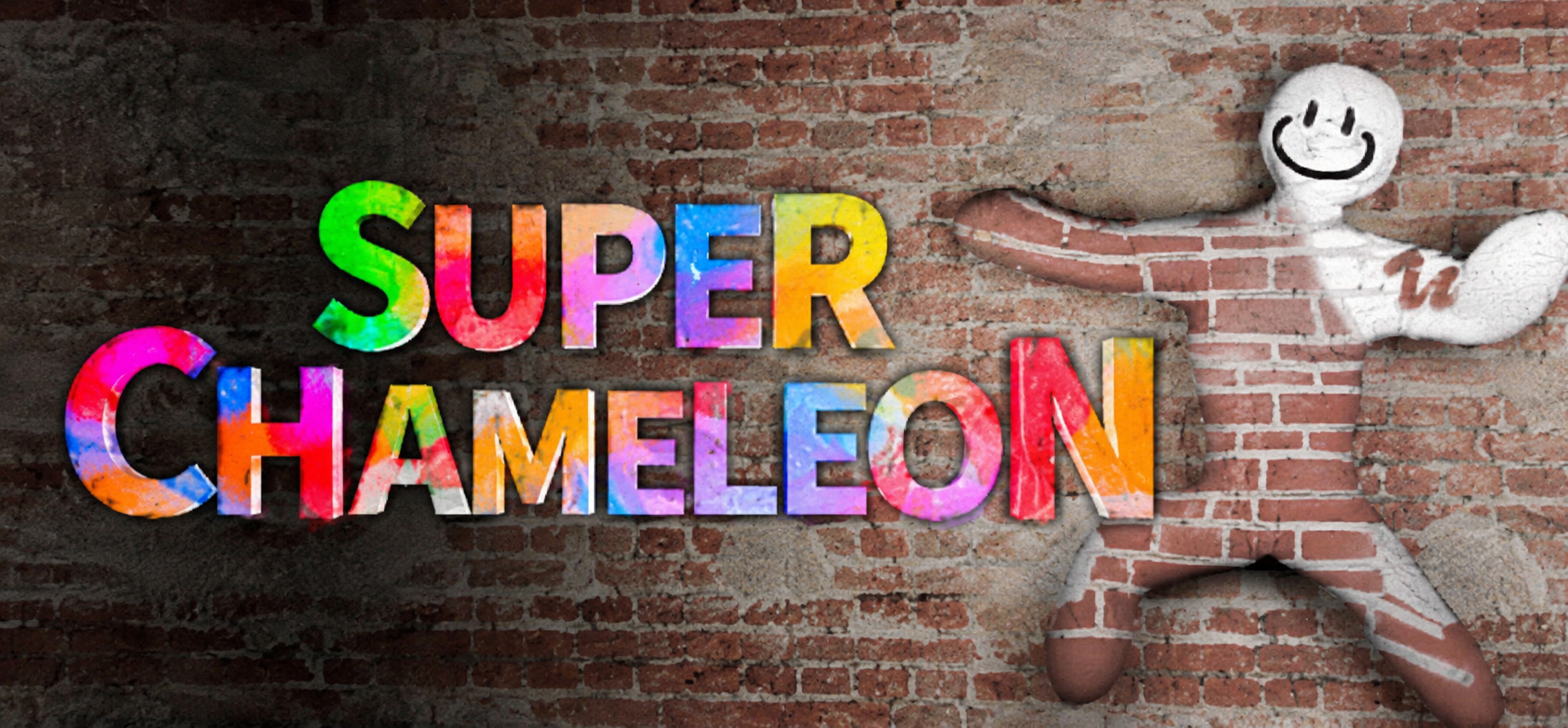 Super Chameleon logo and paint camouflage character art